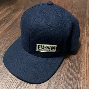 Elysian Brewing Wool Blend Snapback Hat Navy Blue Adjustable Cap Beer